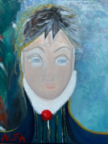 Peinture intitulée "Yel le jeune élégant" par Alexandra Falaise, Œuvre d'art originale, Huile Monté sur Châssis en bois
