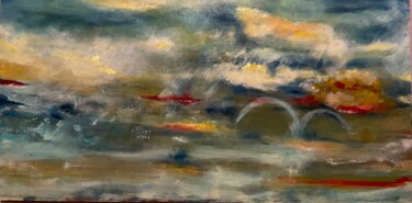 Blue (Septembre 2022) Huile, gesso, acrylique, encre de Chin Peinture intitulée "Blue (Septembre 202…" par Frédéric Pierre Lemonnier Lemonnier, Œuvre d'art originale, Huile Monté sur Ch…