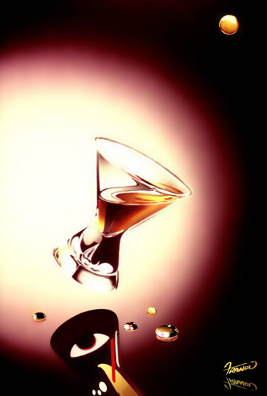 Digital Arts titled "Falling Glass" by Moreno Franco, Original Artwork, Airbrush