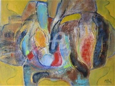 Peinture intitulée "Abstraction" par Monique Chef, Œuvre d'art originale, Acrylique Monté sur Châssis en bois