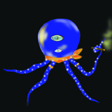 数字艺术 标题为“Crazy octopus” 由Julija Toth, 原创艺术品, 数字油画