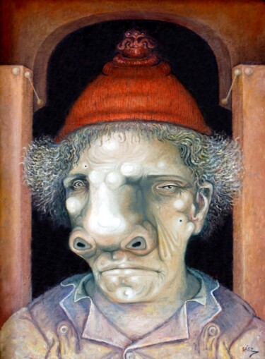 제목이 "Personaje con gorro"인 미술작품 Miguel Ángel Sáez로, 원작, 기름