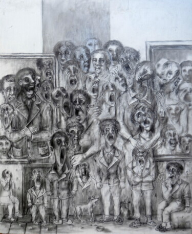 绘画 标题为“La Protesta” 由Miguel Ángel Sáez, 原创艺术品, 石墨