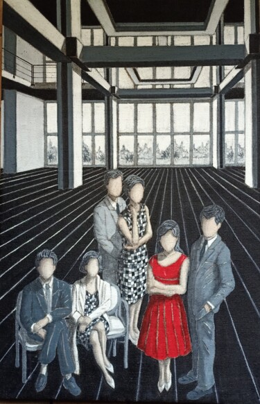 绘画 标题为“Gruppo di famiglia…” 由Antonella Preti, 原创艺术品, 丙烯 安装在木质担架架上
