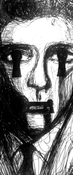 绘画 标题为“Dark Eyes” 由Bilgehan Altinoglu, 原创艺术品, 圆珠笔