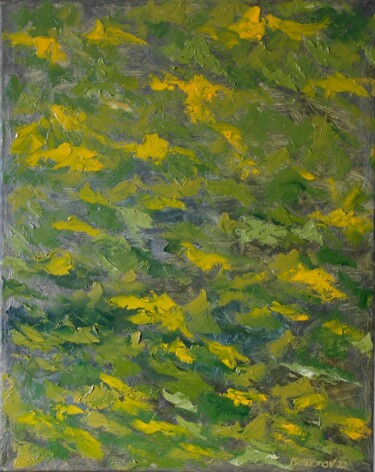 Painting titled "Autumn Impression" by Juri Semjonov, Original Artwork, Oil Mounted on Wood Stretcher frame