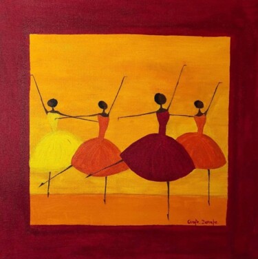 绘画 标题为“Les danseuses” 由Coralie Deroche, 原创艺术品, 丙烯 安装在木质担架架上