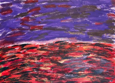 Painting titled "Deserto rosso" by Mario Pratesi, Original Artwork, Oil