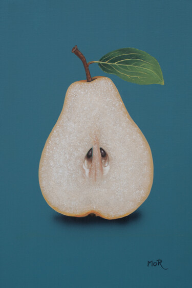 Half Pear Peinture intitulée "Half Pear" par Dietrich Moravec, Œuvre d'art originale, Acrylique