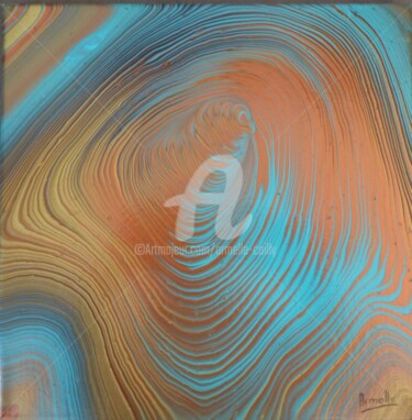 Malerei mit dem Titel "spirale cuivrée" von Armelle Cailly, Original-Kunstwerk, Acryl Auf Keilrahmen aus Holz montiert