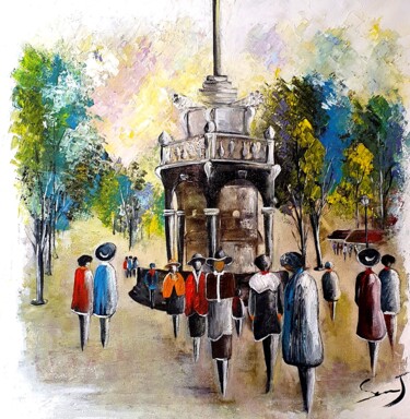 Peinture intitulée "Le Perron Liégeois…" par Joseph Saverino, Œuvre d'art originale, Acrylique