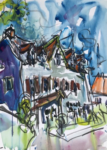 Peinture intitulée "Dampierre 24 - la T…" par Jean-François Groisy, Œuvre d'art originale, Gouache
