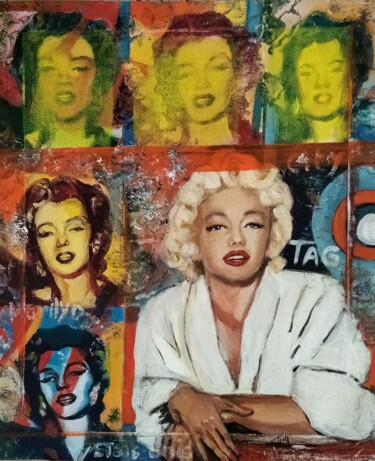 Peinture intitulée "Marylin" par Martine Banacer, Œuvre d'art originale, Acrylique Monté sur Châssis en bois
