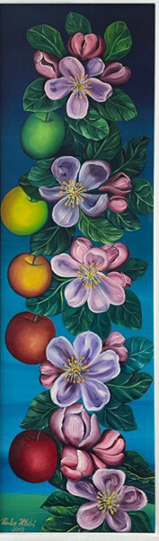 绘画 标题为“Flowers and Apples” 由Vinko Hlebs, 原创艺术品, 油
