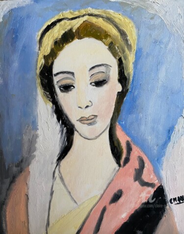 "Madre" Pittura intitolato ""Madre"" da Claire Marie Gay, Opera d'arte originale, Olio Montato su Pannello di legno