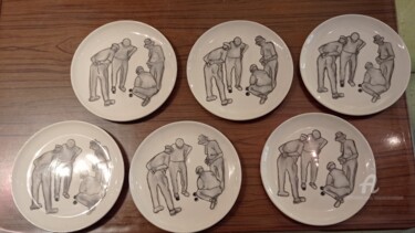Sculpture titled "Les anciens" by Moune Céramique, Original Artwork, Clay