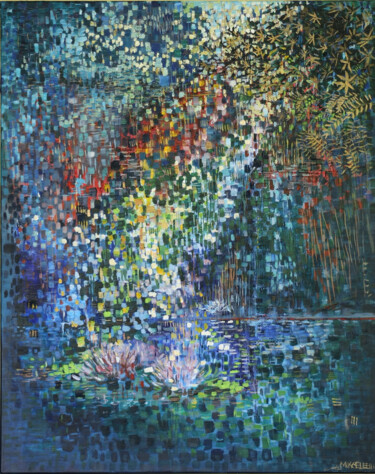 Pittura intitolato "Nocturne sous le vo…" da Mikaëlle, Opera d'arte originale, Olio Montato su artwork_cat.