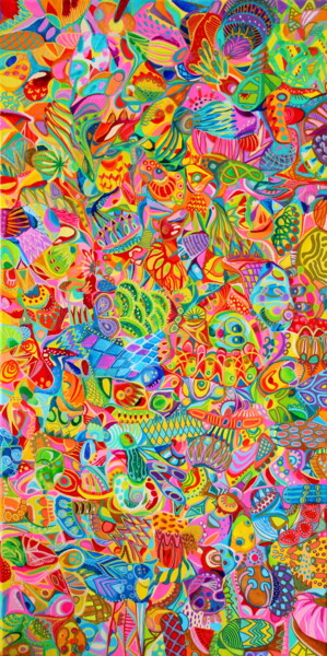336. Magnet: A Kaleidoscope of Abstract Vibrancy Painting titled "336. Magnet: A Kale…" by Veera Zukova, Original Artwork, Acrylic Mounted on Wood Stretcher frame