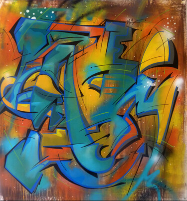 Peinture intitulée "100 titres 91" par Saname, Œuvre d'art originale, Bombe aérosol