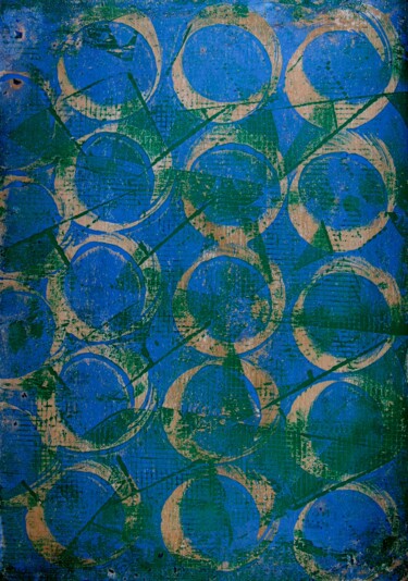 Painting titled "kék kanalak" by Hunka Tibor, Original Artwork, Acrylic