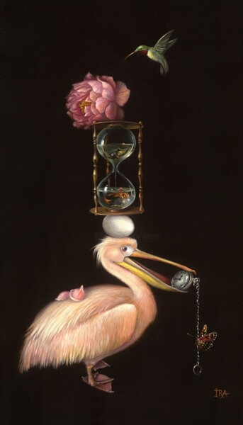 Pyramid with Pelican. Print on canvas 50 cm.