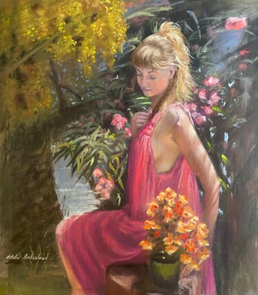 绘画 标题为“Portrait of a girl…” 由Natalia Balashova. Pastelist., 原创艺术品, 粉彩