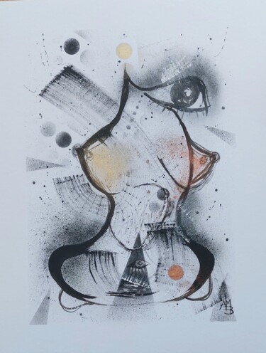 Peinture intitulée "L'oeil nu" par Anne-Marie Breton, Œuvre d'art originale, Aquarelle
