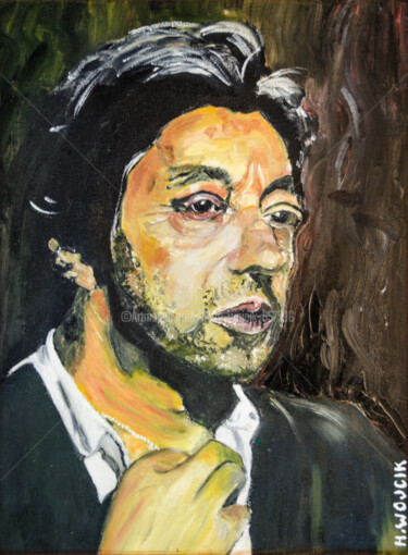 Peinture intitulée "GAINSBOURG" par Henri Wojcik, Œuvre d'art originale, Acrylique Monté sur Châssis en bois