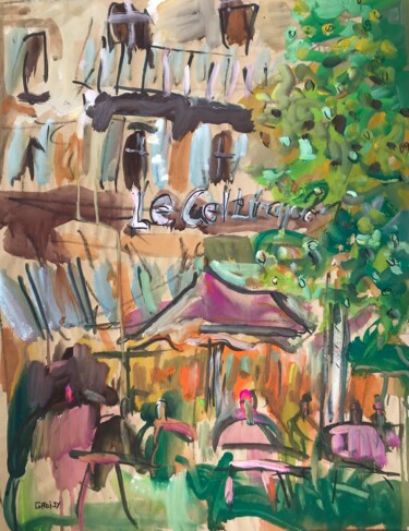Schilderij getiteld "Rambouillet 30 - Pl…" door Jean-François Groisy, Origineel Kunstwerk, Gouache