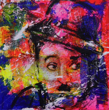 绘画 标题为“Charlie Chaplin H 0…” 由Artem Usá, 原创艺术品, 丙烯 安装在木板上
