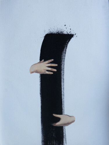 find yourself - oil painting, hands, calligraphy, minimalism "find yourself - oil…" başlıklı Tablo Anzhelika Klimina tarafından, Orijinal sanat, Akrilik