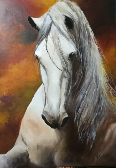 Peinture intitulée ""Django"" par Valerie Sorbets, Œuvre d'art originale, Huile