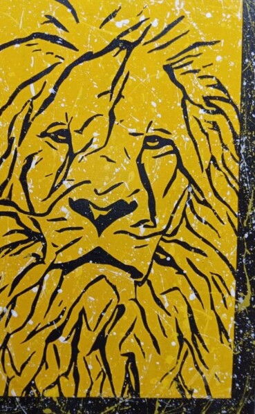 绘画 标题为“Lion King” 由Kwesi Ofori Appiah, 原创艺术品, 丙烯
