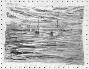PLAGE DE BUSSAGLIA | Corse Peinture intitulée "PLAGE DE BUSSAGLIA…" par Cardoso Manu, Œuvre d'art originale, Acrylique Monté sur Châssis en bois