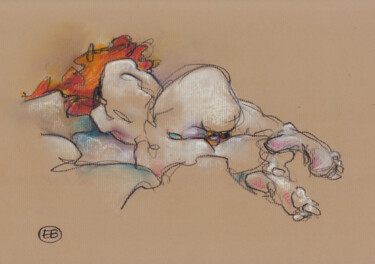 Tekening getiteld "A502" door Etienne Bonnet, Origineel Kunstwerk, Pastel