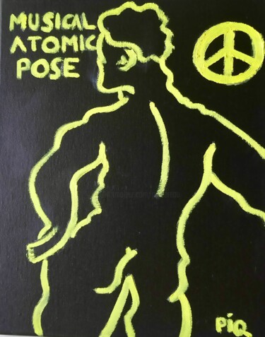 绘画 标题为“MUSICAL ATOMIC POSE” 由Gilles Piquereau, 原创艺术品, 油
