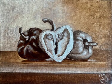 Painting titled "Grisaille" by Tanja Olsson, Original Artwork, Oil