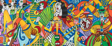 Peinture intitulée "BOOM A ST TROPEZ" par Henri Wojcik, Œuvre d'art originale, Acrylique Monté sur Châssis en bois