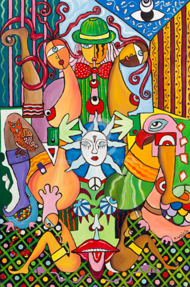 Peinture intitulée "LUPANAR 2" par Henri Wojcik, Œuvre d'art originale, Acrylique Monté sur Châssis en bois