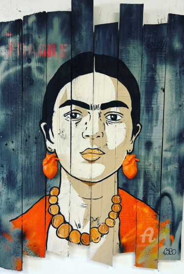 Peinture intitulée "Frida HEART" par Cobo, Œuvre d'art originale, Acrylique
