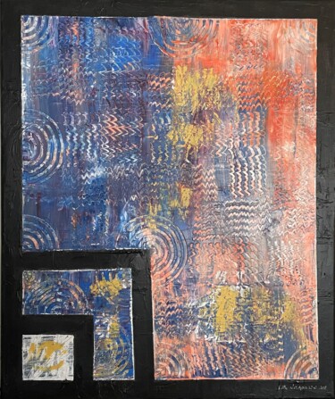 Painting titled "Reflets tourbillonn…" by J-Ph Verselin, Original Artwork, Oil Mounted on Wood Stretcher frame
