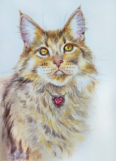 Картина под названием "All Queens. Golden…" - Olga Matyunina, Подлинное произведение искусства, Акварель