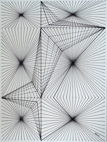 图画 标题为“lines 1” 由Róbert Bánrévi, 原创艺术品, 标记