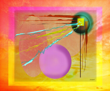 Digitale Kunst mit dem Titel "Purple Moon" von Marc Bulyss, Original-Kunstwerk, Digitale Malerei