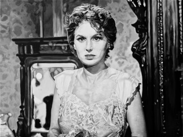 Silvana Mangano in Gold of Naples by Vittorio De Sica 绘画 标题为“Silvana Mangano in…” 由Alejandro Cilento, 原创艺术品, 油