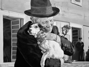 绘画 标题为“Umberto D film by V…” 由Alejandro Cilento, 原创艺术品, 油