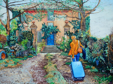 Under the Tuscan Sun - Diane Lane Painting titled "Under the Tuscan Su…" by Alejandro Cilento, Original Artwork, Oil