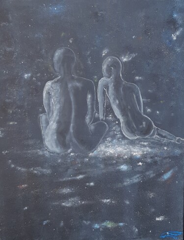 绘画 标题为“Contemplation” 由Jerome Peitregnet, 原创艺术品, 丙烯 安装在木质担架架上
