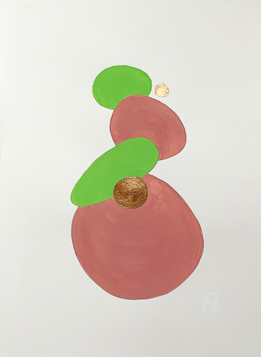 ORDINARY MINI - PINK AND GREEN 2-29Х20,5CM 图画 标题为“ORDINARY MINI - PIN…” 由Anastasia Grik, 原创艺术品, 丙烯