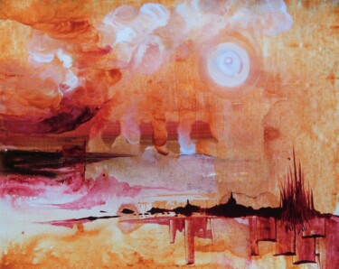 Peinture intitulée "Automne velours ora…" par Clau Redier-Clément, Œuvre d'art originale, Encre